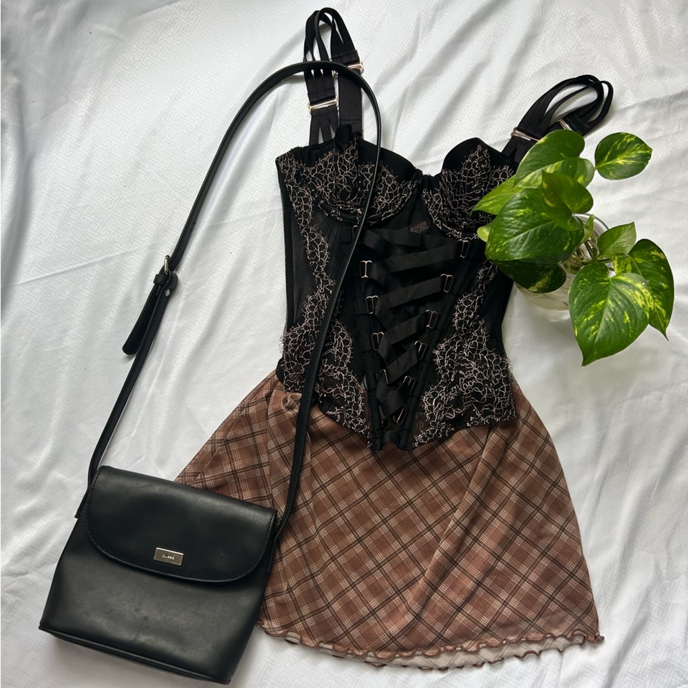 Victoria Secret Black Lace Corset Top 34B